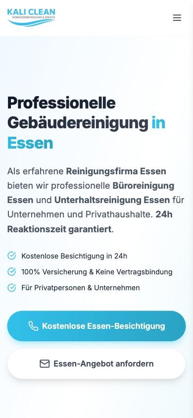 Kali Clean Gebäudereinigung Mobile Website