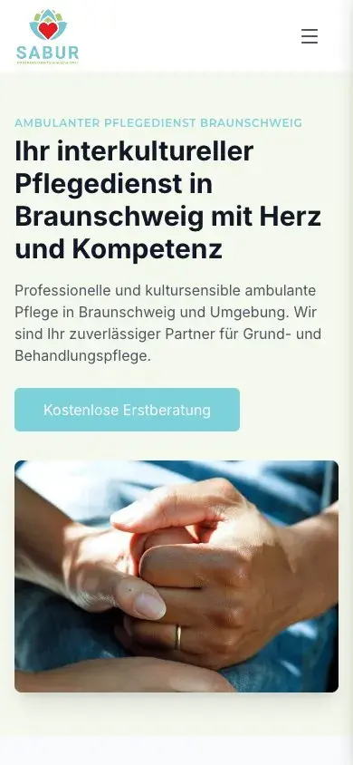 Sabur Pflegedienst Mobile Website