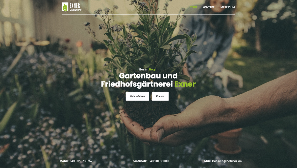 Gartenbau Exner – Webdesign Referenz von Alunah
