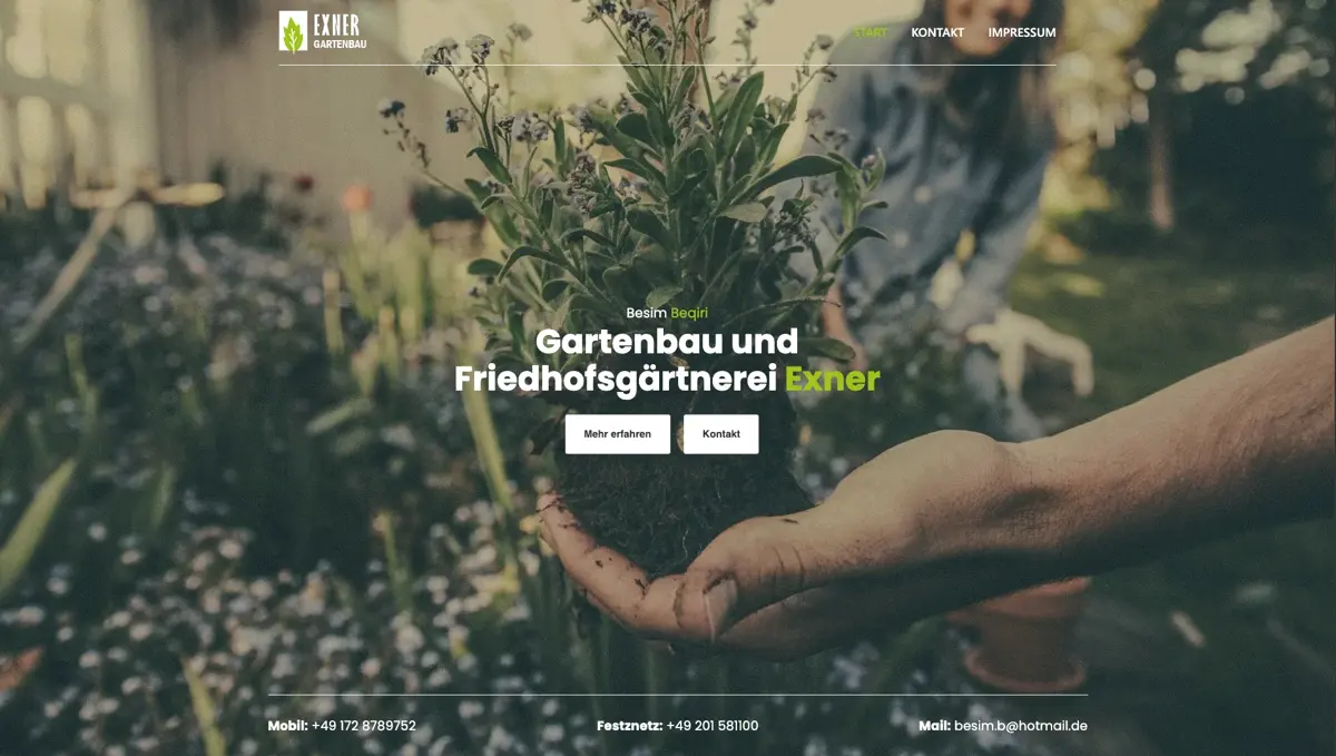 Gartenbau Exner – Webdesign Referenz von Alunah