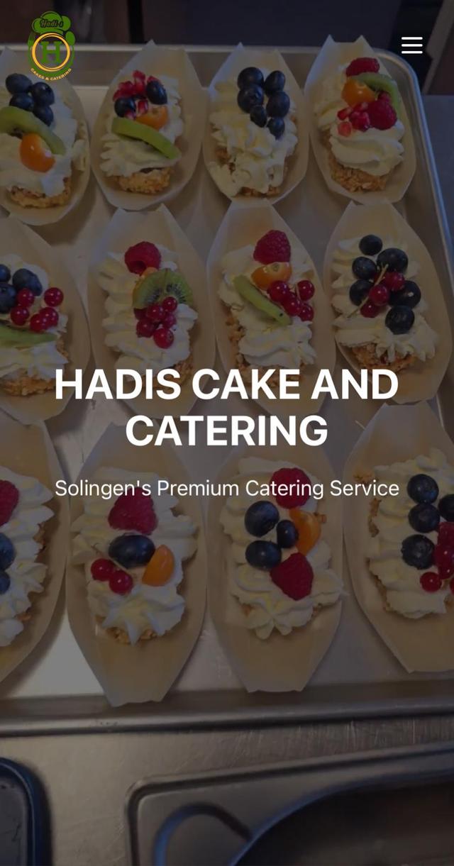 Hadis Cake and Catering Website Mobile Ansicht