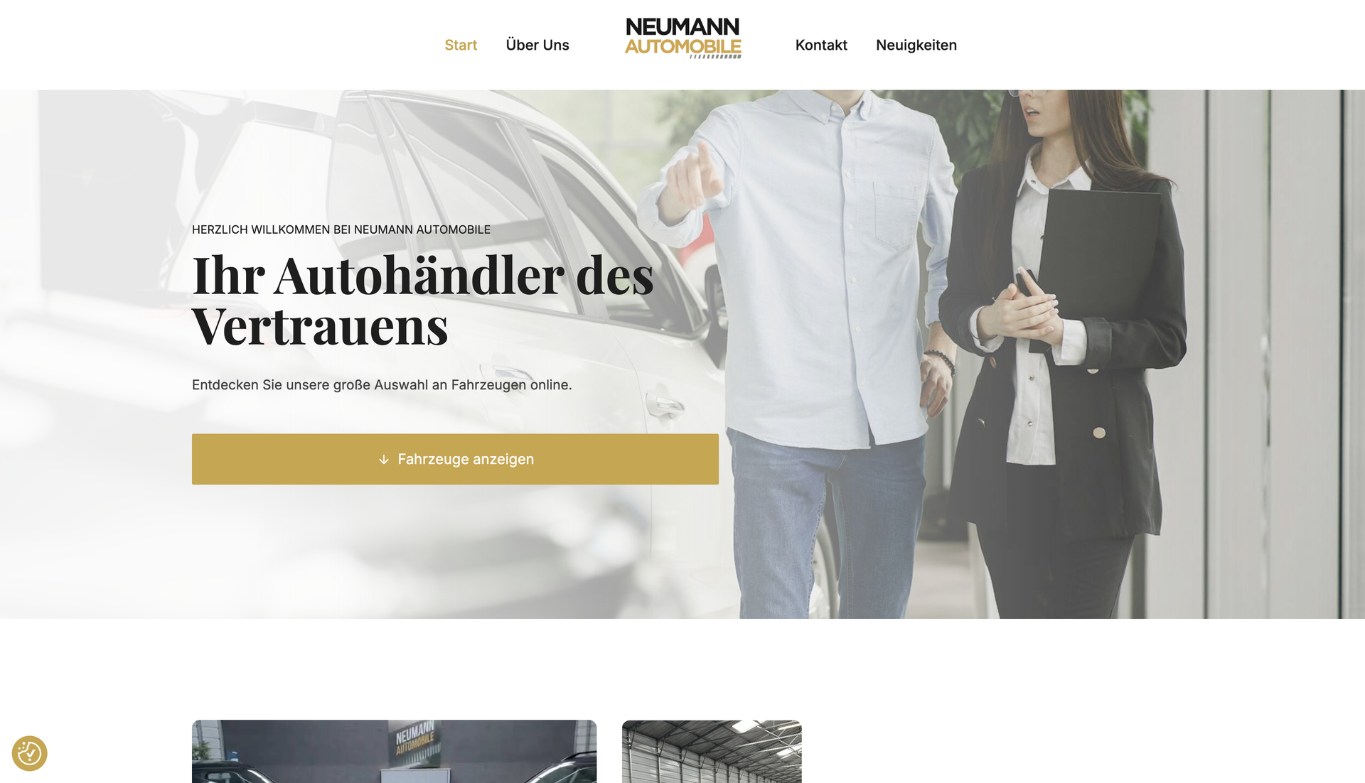 Mockup der Neumann Automobile-Website auf Desktop und Smartphone