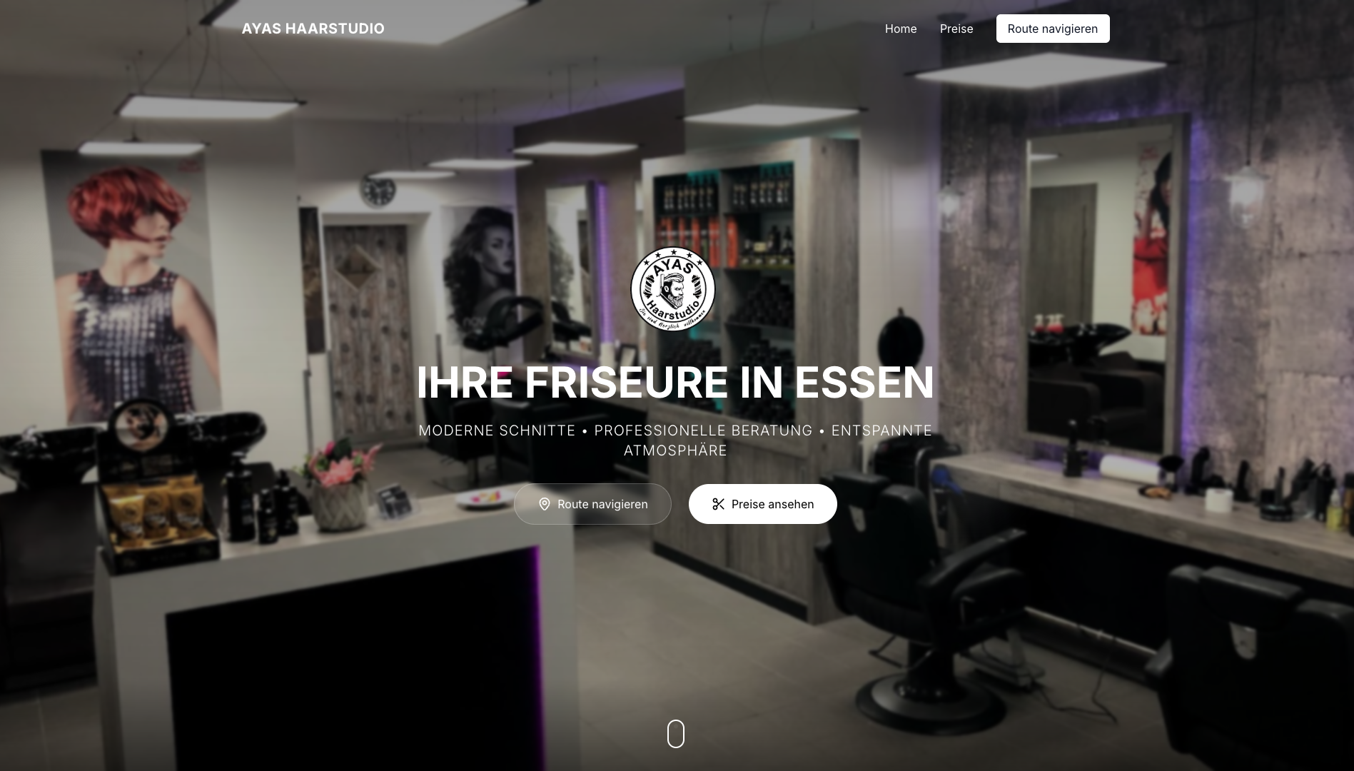 Mockup der Ayas Haarstudio-Website auf Desktop und Smartphone