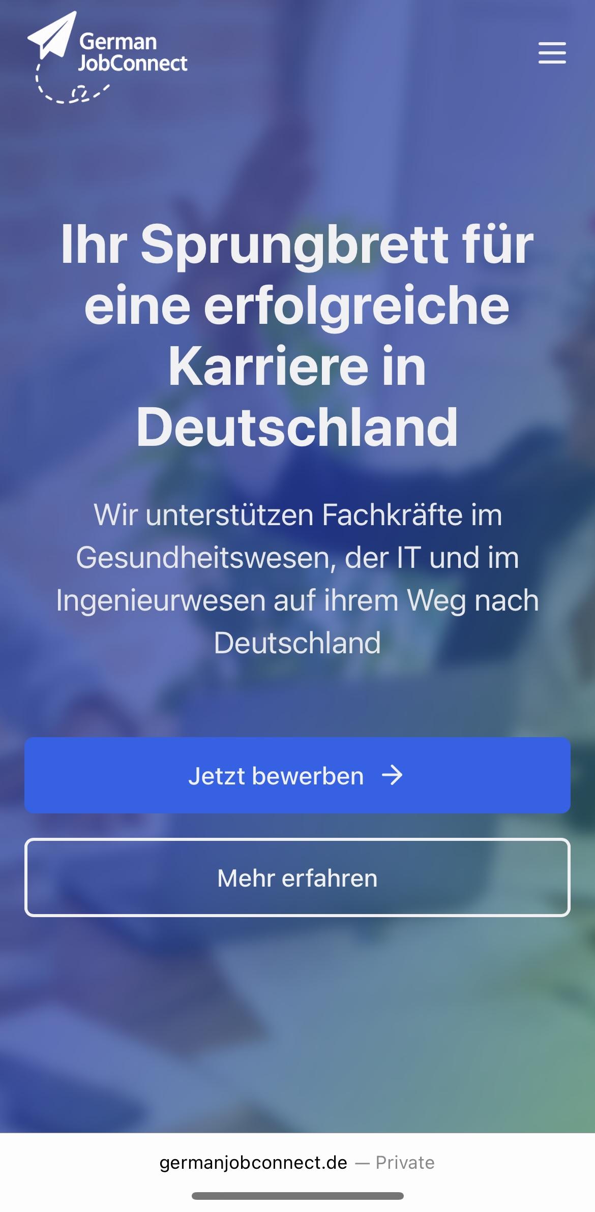 GermanJobConnect Mobile Version