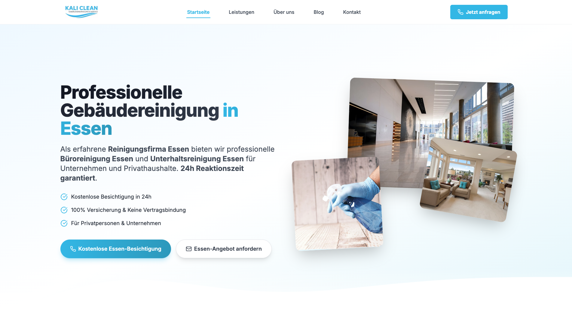 Mockup der Kali Clean-Website auf Desktop und Smartphone
