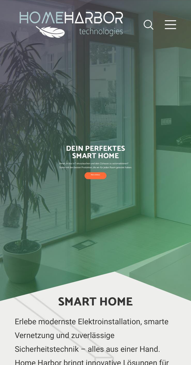 HomeHarbor Website Mobile Ansicht
